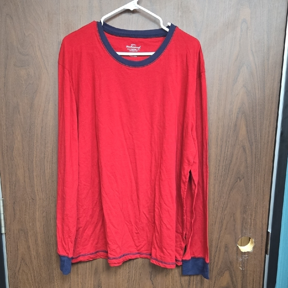 Original Weatherproof Vintage Size XL Red Blue Longsleeve Pajama Top